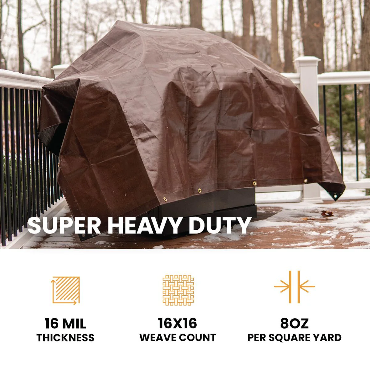 15' x 15' Super Heavy Duty Poly Tarp - Image 3