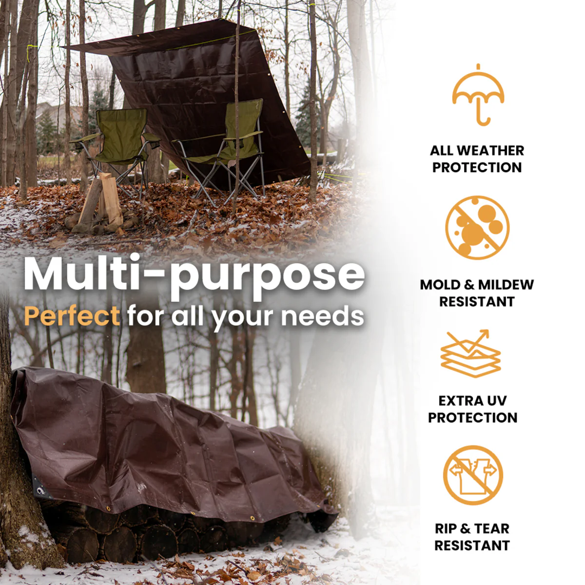 15' x 15' Super Heavy Duty Poly Tarp - Image 6