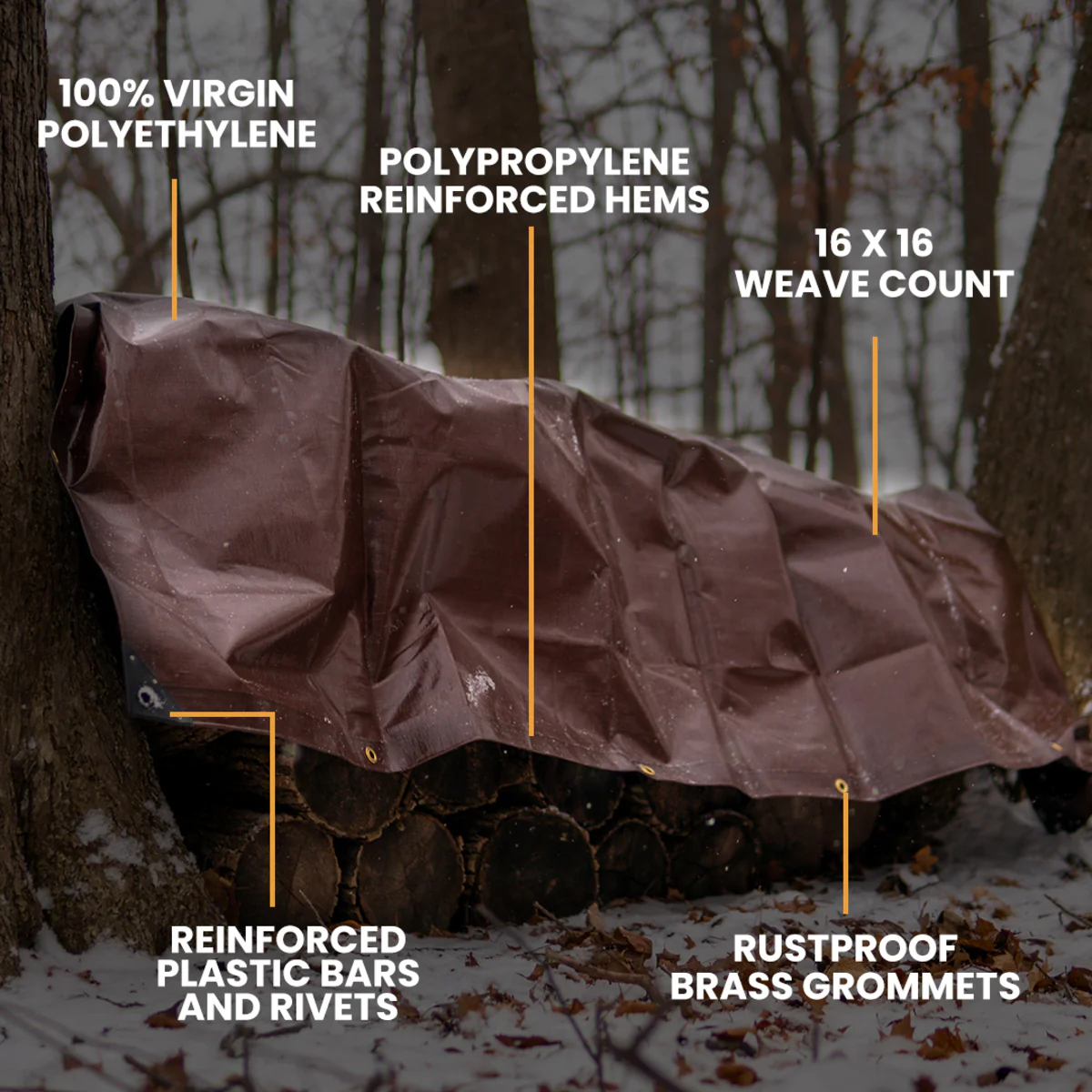 30’ x 50’ Super Heavy Duty Poly Tarp - Black & Silver - Image 11