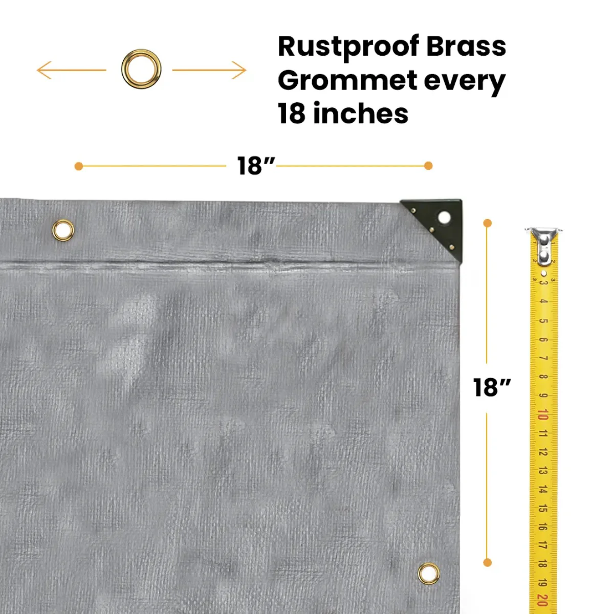 30’ x 50’ Super Heavy Duty Poly Tarp - Black & Silver - Image 7
