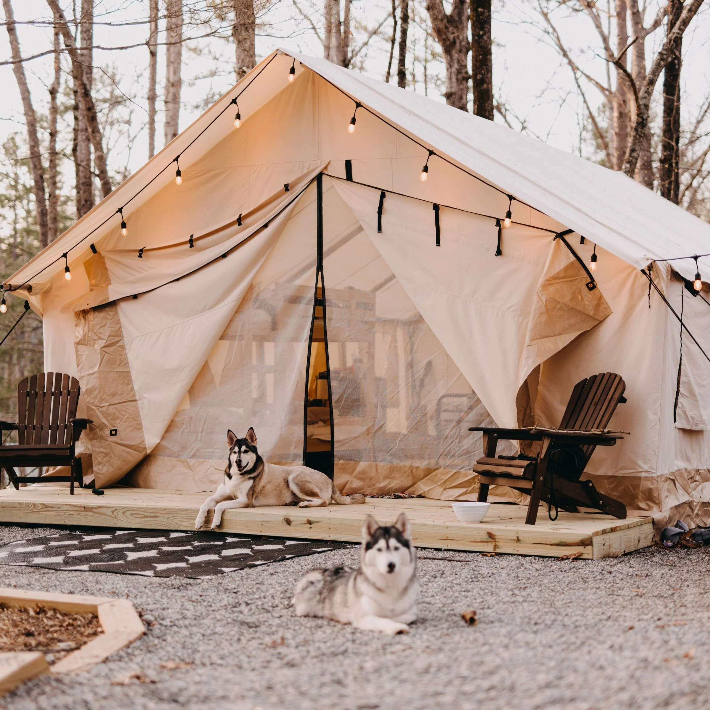 Alpha Wall Tent - 14' x 16' , Extended Flysheet & Porch (Fire Water repellent) - Image 3