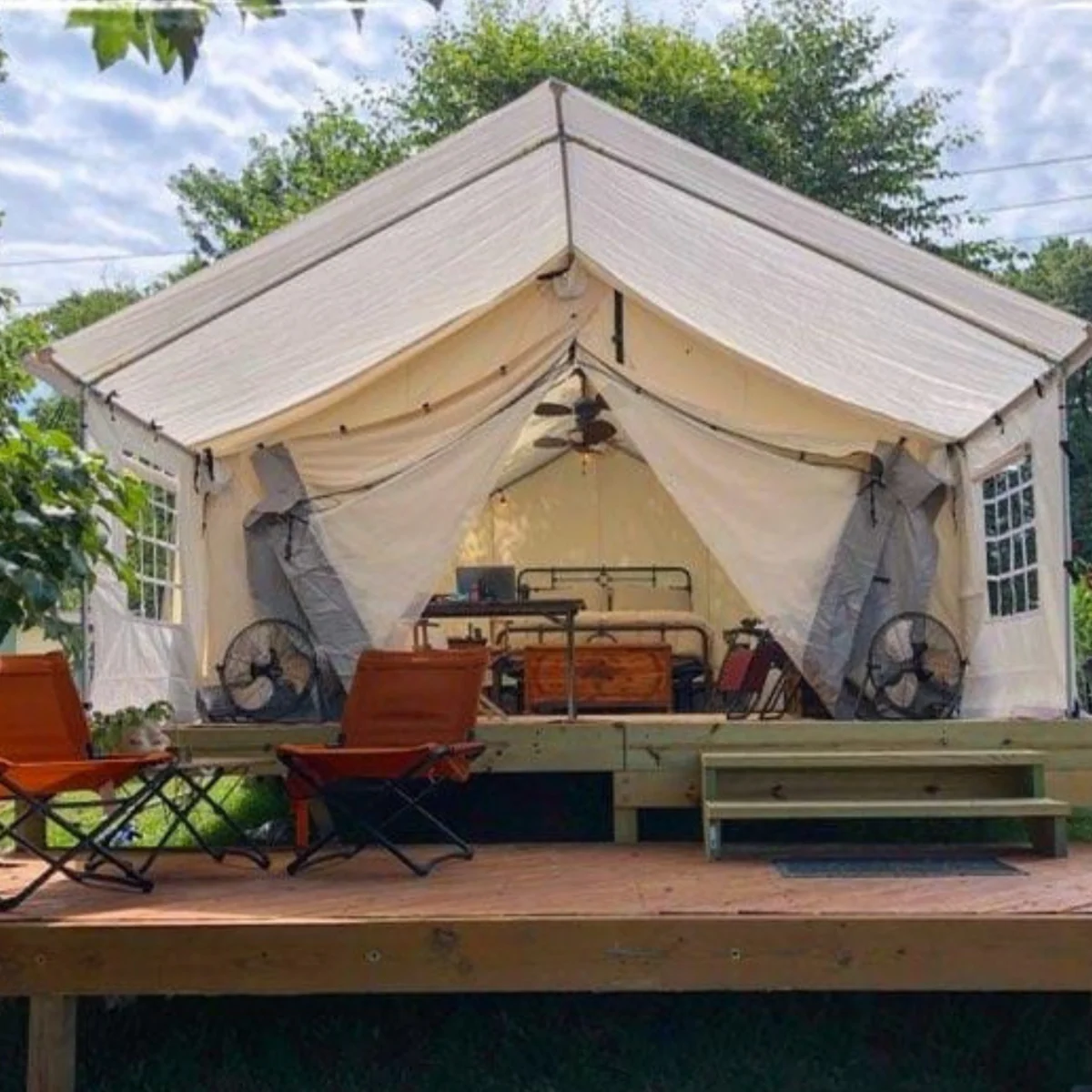 Alpha Wall Tent - 10' x 12' , Extended Flysheet & Porch (Fire Water repellent) - Image 7