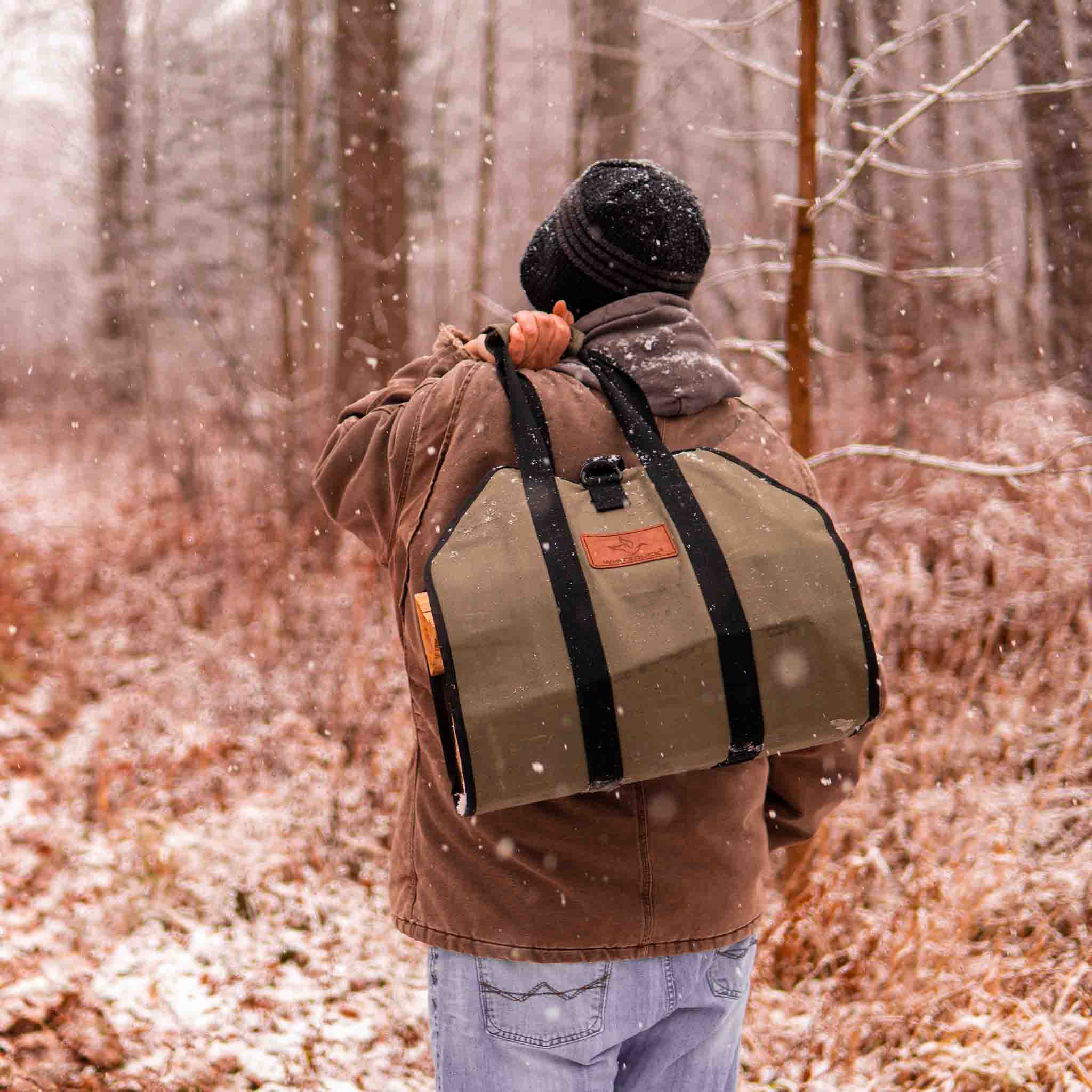 Diamond Shape Canvas Firewood Log Carriers - Image 15
