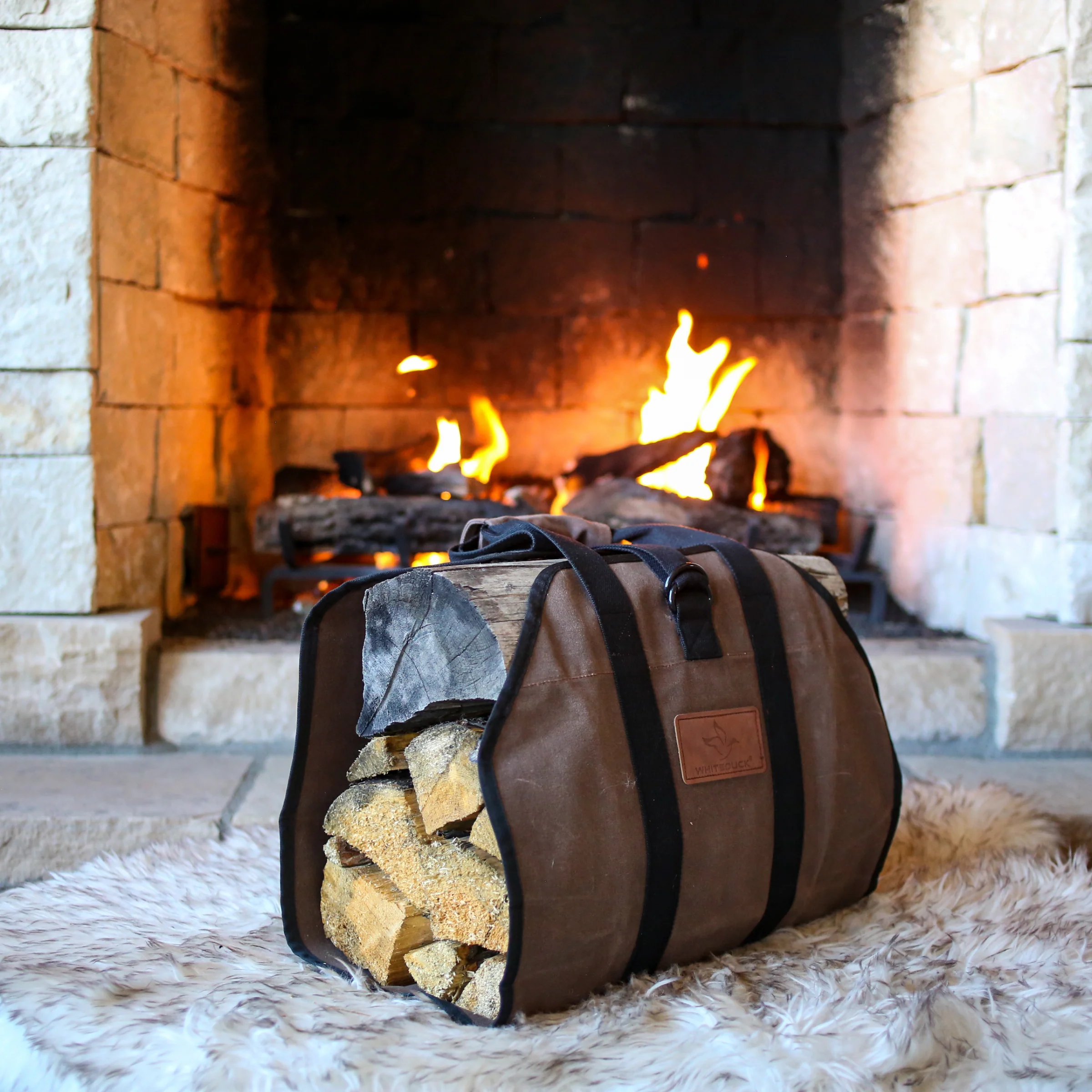 Diamond Shape Canvas Firewood Log Carriers - Image 4