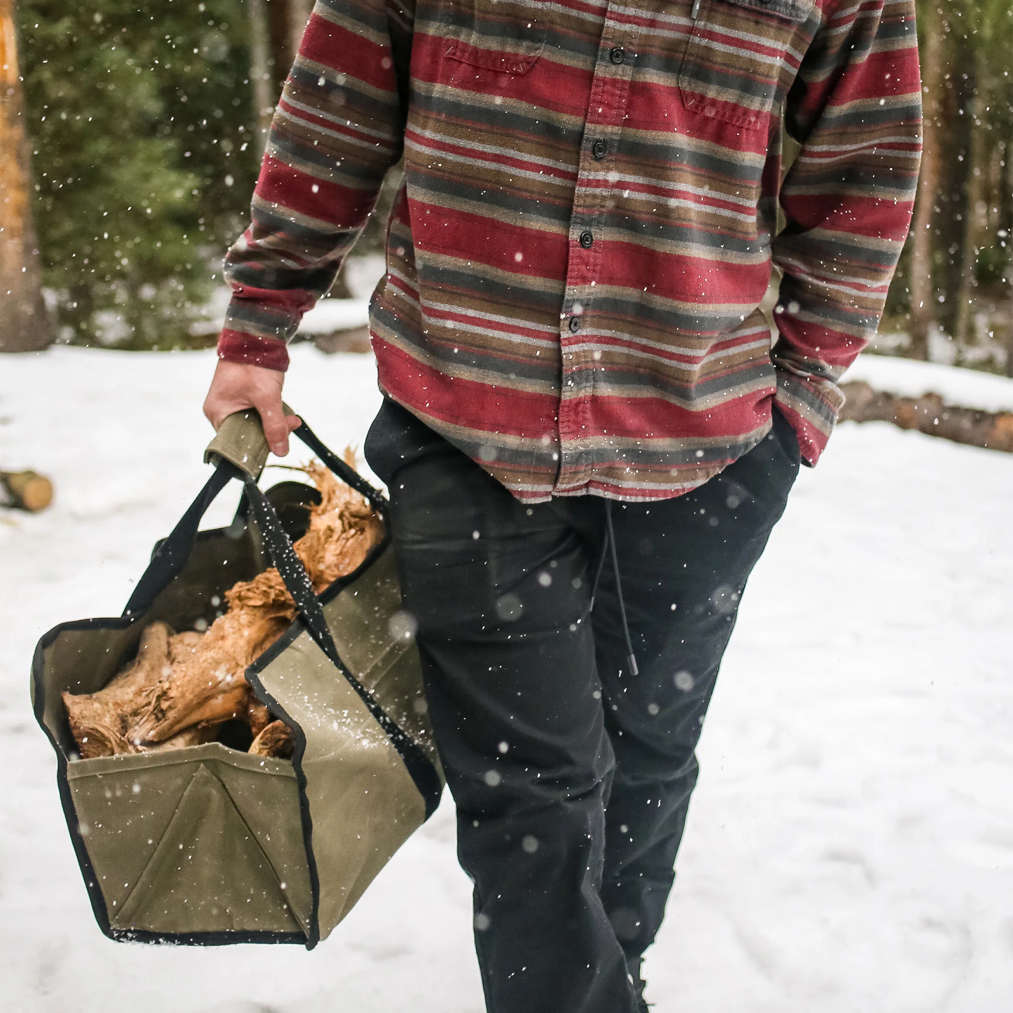 Tote Shape Canvas Firewood Log Carriers - Image 18