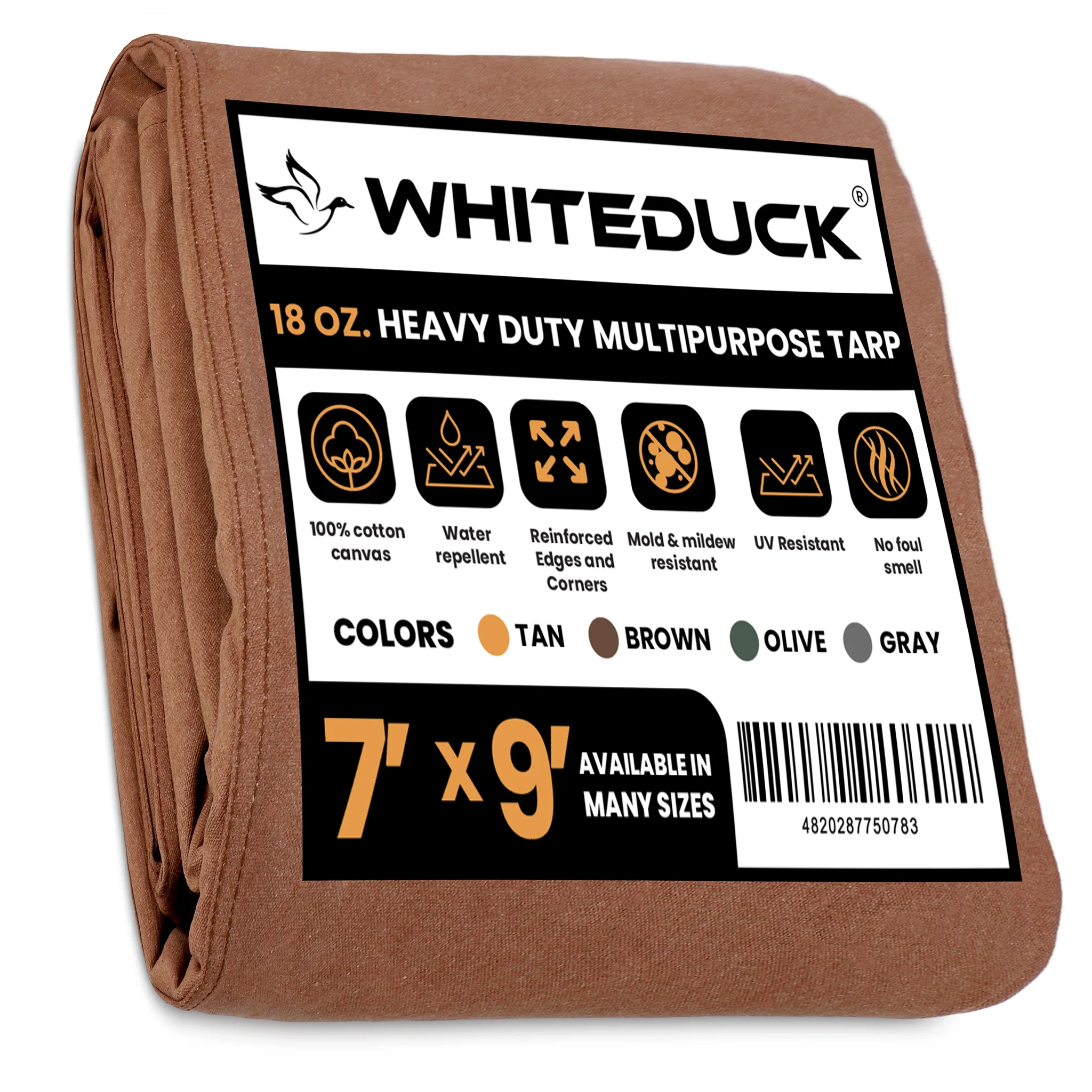 7' x 9' Canvas Tarp – 100% Cotton, 18 oz Heavy-Duty - Image 6