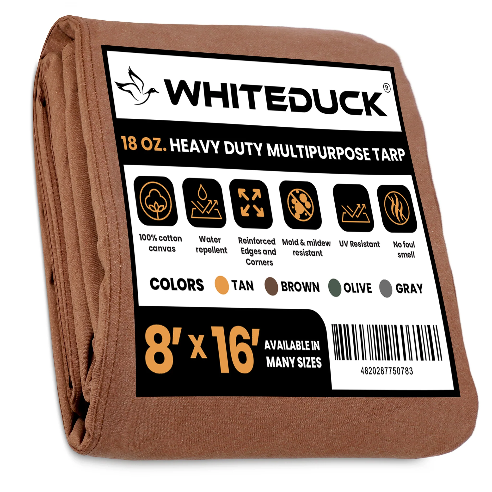 8' x 16' Canvas Tarp – 100% Cotton, 18 oz Heavy-Duty - Image 6