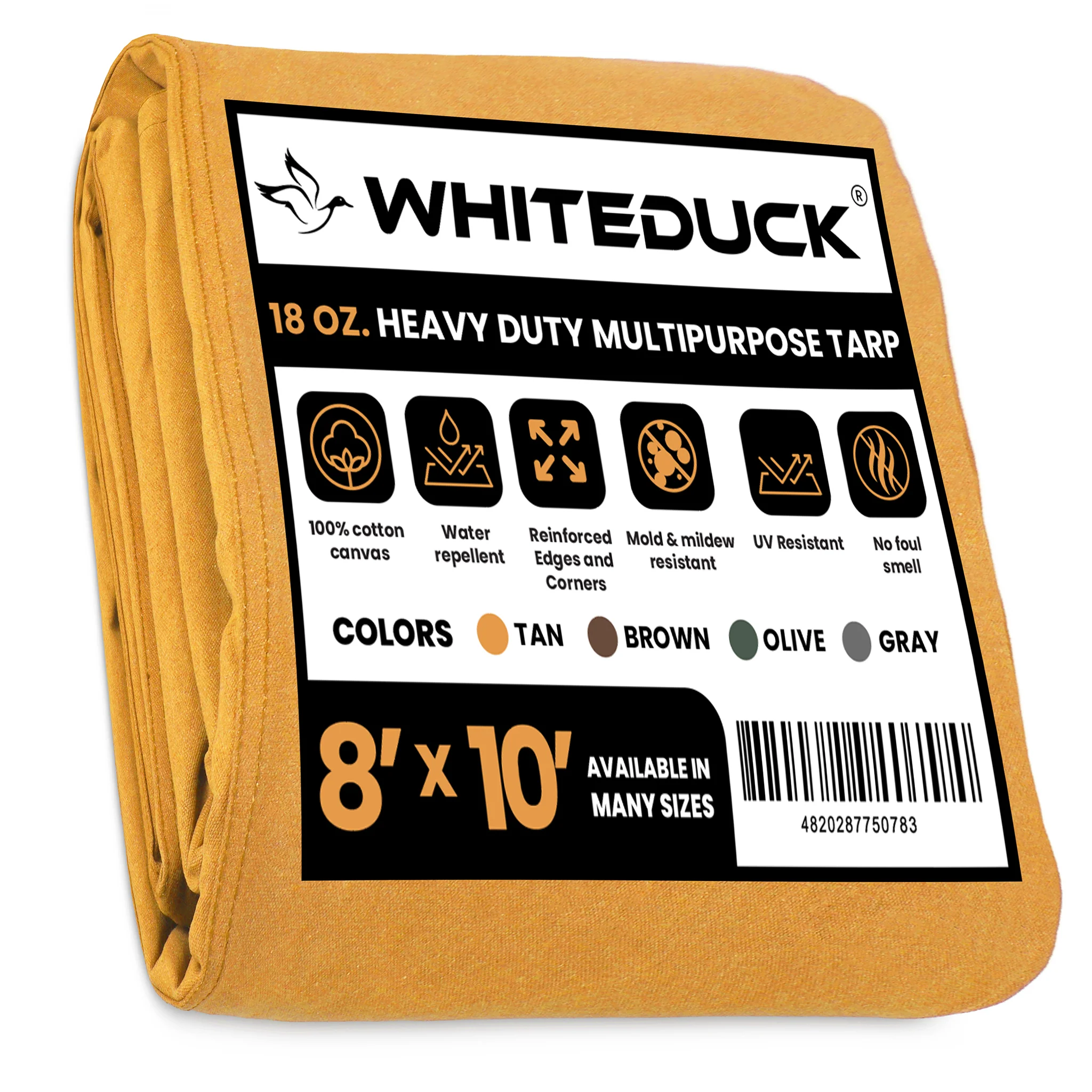 8' x 10' Canvas Tarp – 100% Cotton, 18 oz Heavy-Duty - Image 10
