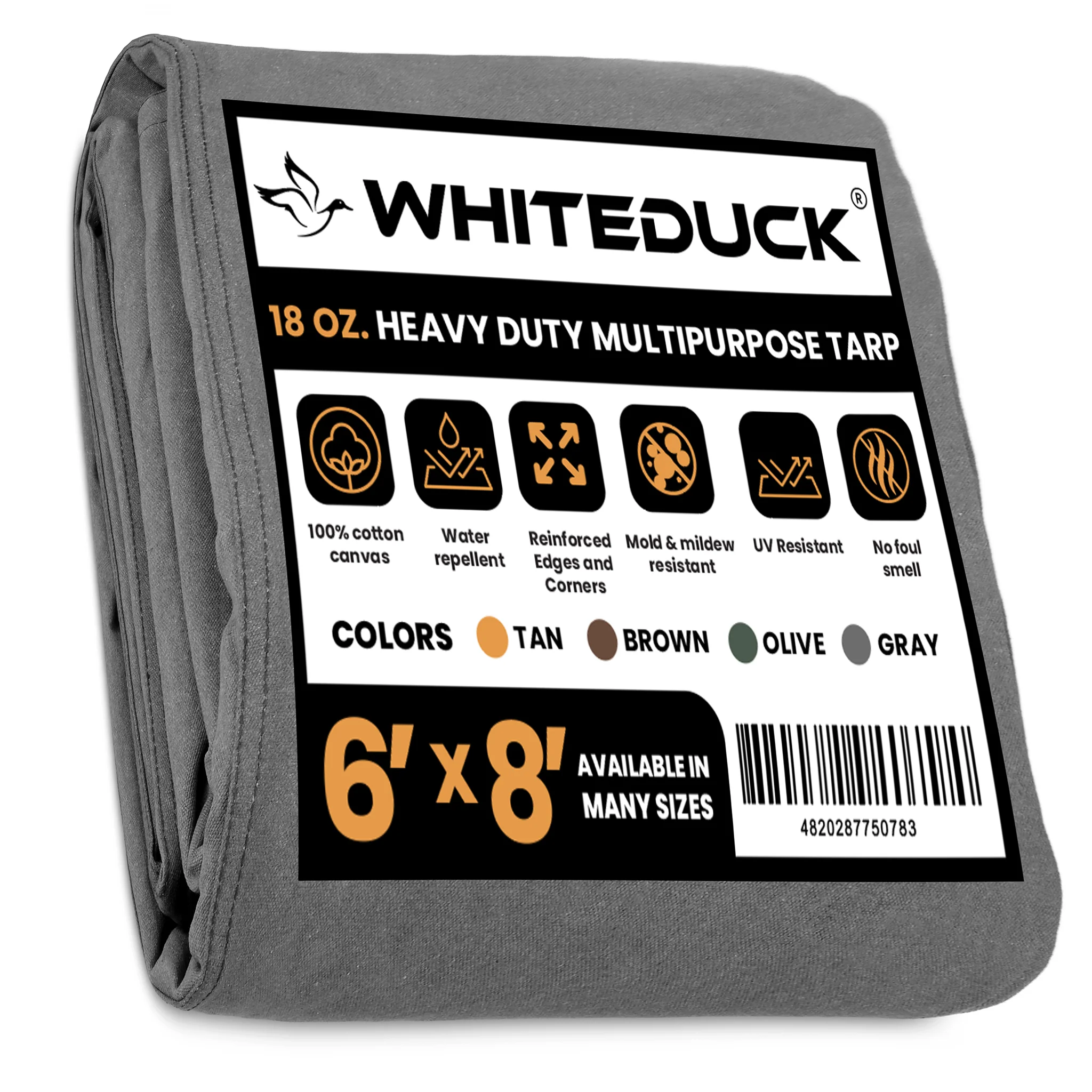 6' x 8' Canvas Tarp – 100% Cotton, 18 oz Heavy-Duty - Image 15