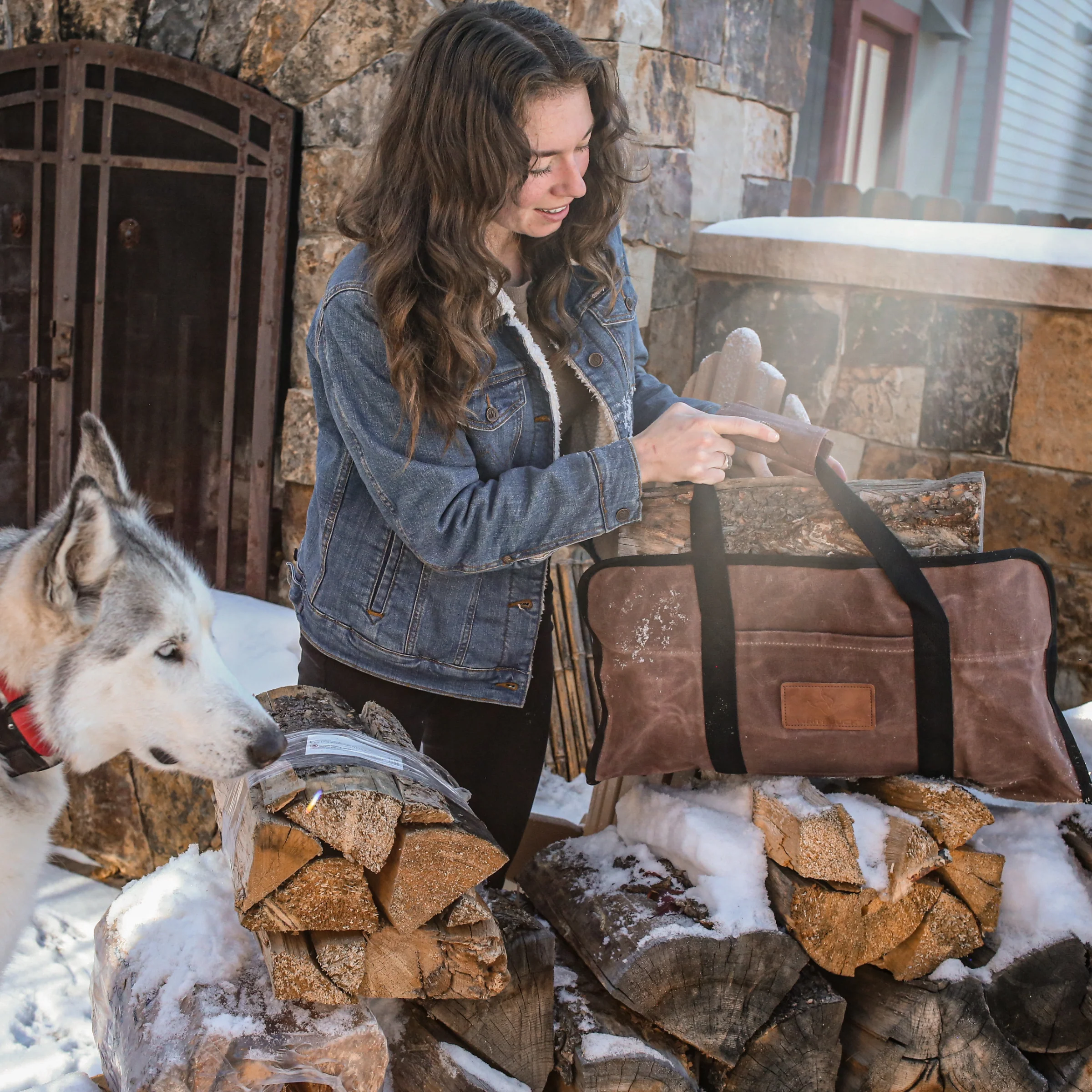 Rectangle Canvas Firewood Log Carriers - Image 5